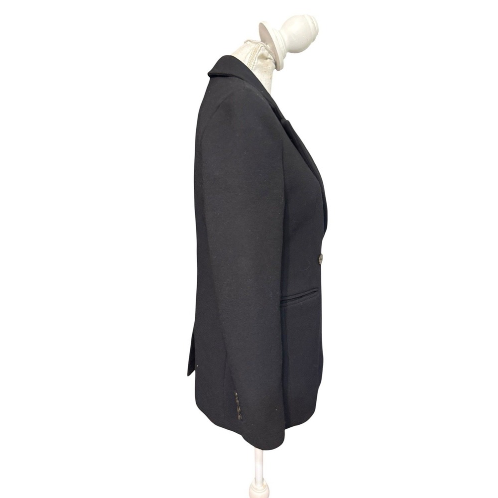 JCrew Evening Blazer Jacket Womens 4 Black Italian Double Cloth Wool BM426 - Picture 3 of 5